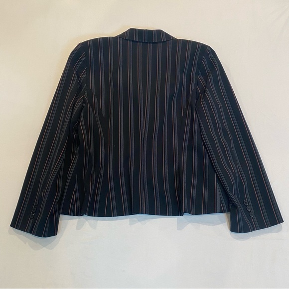 Vintage 90s Black Pinstriped Pant Suit Set with Jacket Blazer, Downtown Girl - Picture 8 of 12